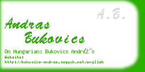 andras bukovics business card